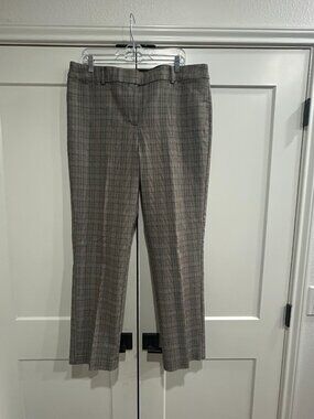 Lane Bryant Brown Gray Plaid Straight Leg Pants Women’s Size 18
